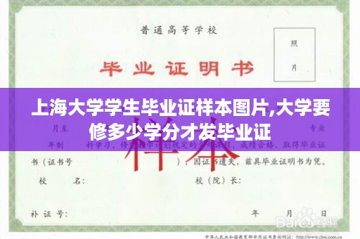 上海大学学生毕业证样本图片,大学要修多少学分才发毕业证