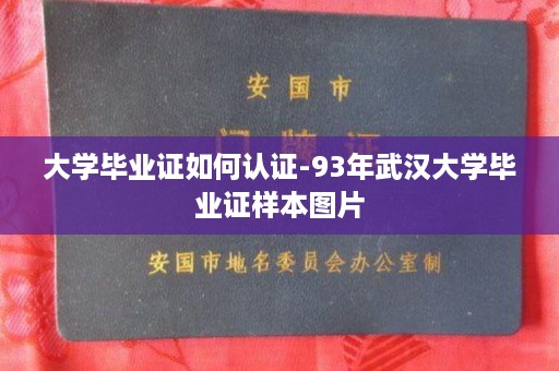 大学毕业证如何认证-93年武汉大学毕业证样本图片