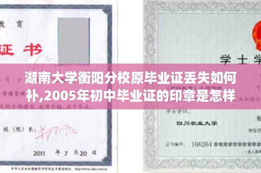 湖南大学衡阳分校原毕业证丢失如何补,2005年初中毕业证的印章是怎样的