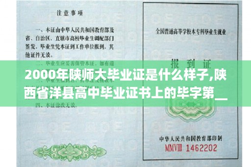 2000年陕师大毕业证是什么样子,陕西省洋县高中毕业证书上的毕字第__号，是多少位？什么意思
