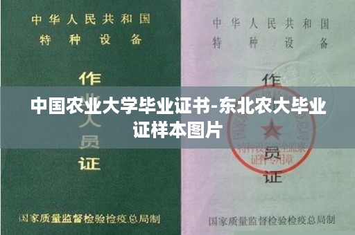中国农业大学毕业证书-东北农大毕业证样本图片