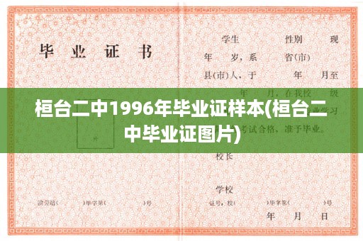 桓台二中1996年毕业证样本(桓台二中毕业证图片)