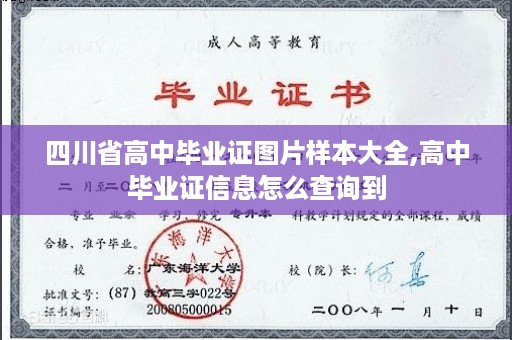 四川省高中毕业证图片样本大全,高中毕业证信息怎么查询到