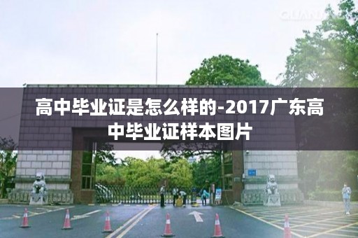 高中毕业证是怎么样的-2017广东高中毕业证样本图片