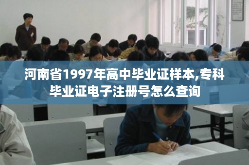 河南省1997年高中毕业证样本,专科毕业证电子注册号怎么查询