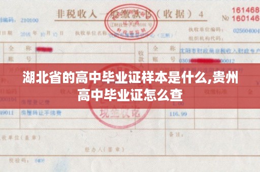 湖北省的高中毕业证样本是什么,贵州高中毕业证怎么查