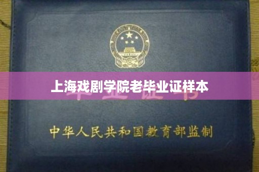 上海戏剧学院老毕业证样本