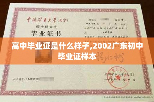 高中毕业证是什么样子,2002广东初中毕业证样本