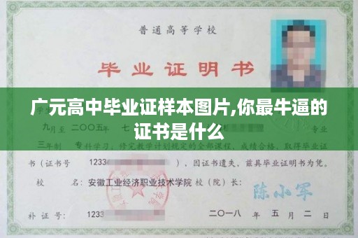 广元高中毕业证样本图片,你最牛逼的证书是什么
