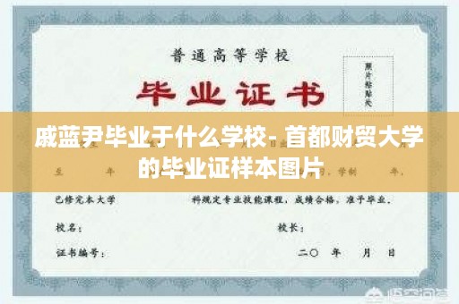 戚蓝尹毕业于什么学校- 首都财贸大学的毕业证样本图片