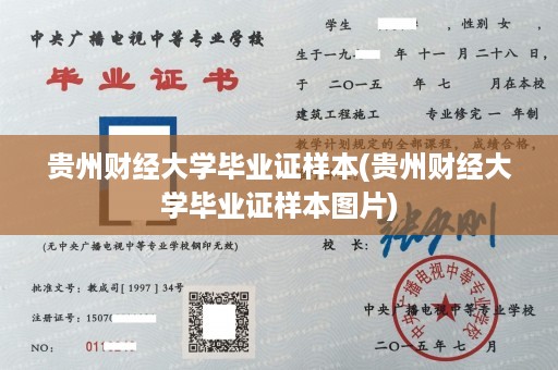 贵州财经大学毕业证样本(贵州财经大学毕业证样本图片)
