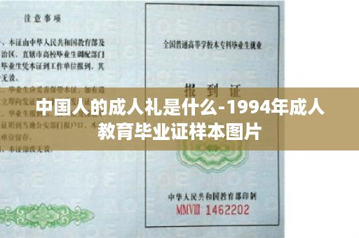 中国人的成人礼是什么-1994年成人教育毕业证样本图片