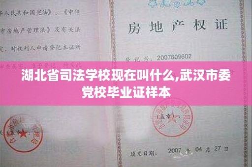 湖北省司法学校现在叫什么,武汉市委党校毕业证样本