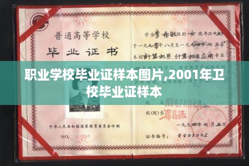 职业学校毕业证样本图片,2001年卫校毕业证样本