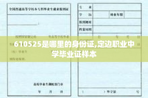 610525是哪里的身份证,定边职业中学毕业证样本