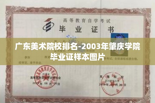 广东美术院校排名-2003年肇庆学院毕业证样本图片