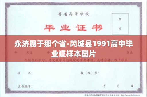 永济属于那个省-芮城县1991高中毕业证样本图片