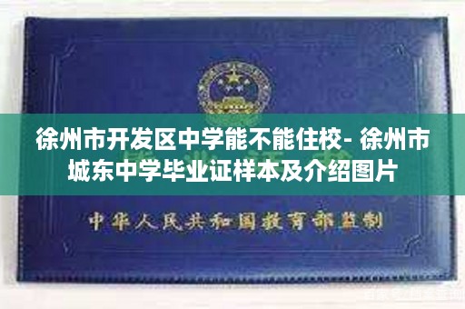 徐州市开发区中学能不能住校- 徐州市城东中学毕业证样本及介绍图片