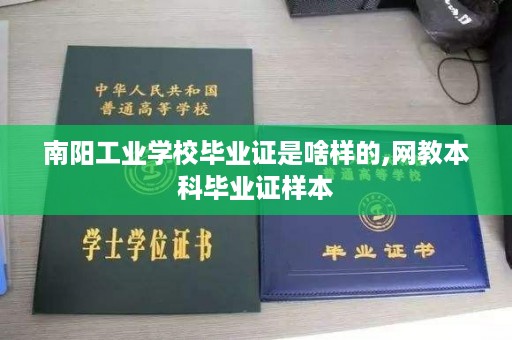 南阳工业学校毕业证是啥样的,网教本科毕业证样本