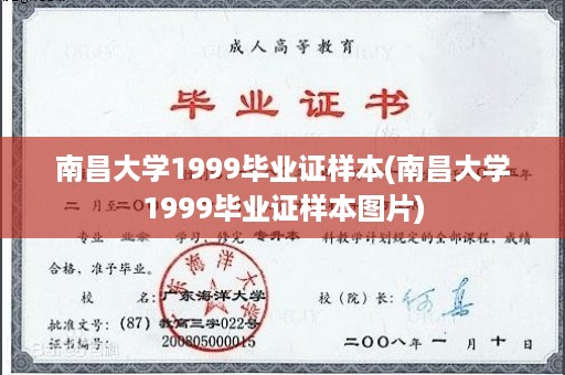 南昌大学1999毕业证样本(南昌大学1999毕业证样本图片)