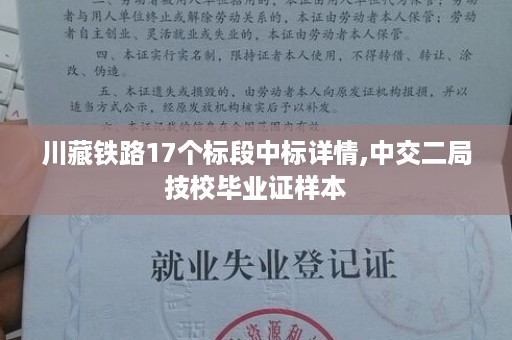 川藏铁路17个标段中标详情,中交二局技校毕业证样本