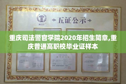 重庆司法警官学院2020年招生简章,重庆普通高职校毕业证样本
