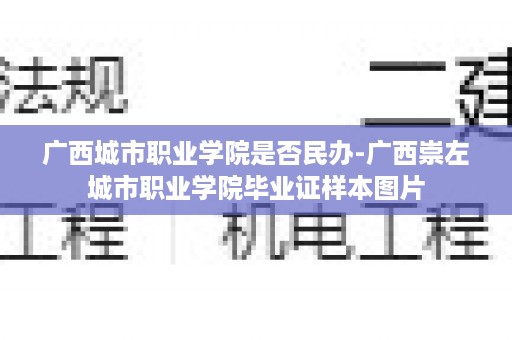 广西城市职业学院是否民办-广西崇左城市职业学院毕业证样本图片