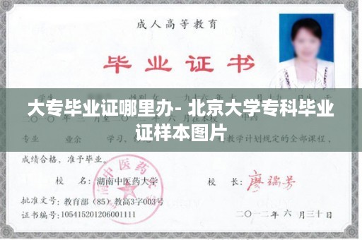 大专毕业证哪里办- 北京大学专科毕业证样本图片