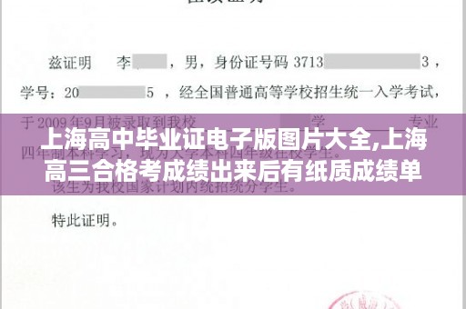 上海高中毕业证电子版图片大全,上海高三合格考成绩出来后有纸质成绩单吗