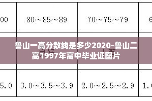 鲁山一高分数线是多少2020-鲁山二高1997年高中毕业证图片
