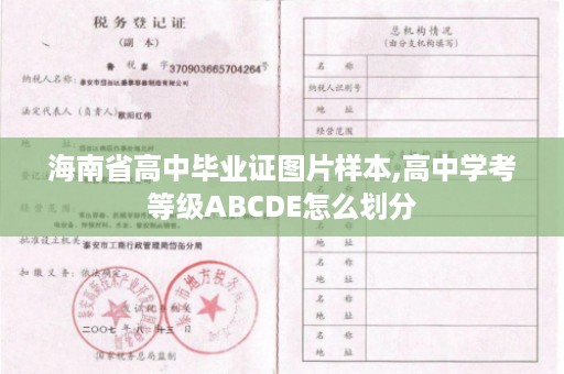 海南省高中毕业证图片样本,高中学考等级ABCDE怎么划分
