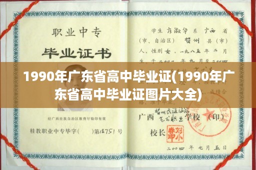 1990年广东省高中毕业证(1990年广东省高中毕业证图片大全)