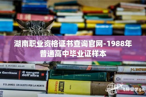 湖南职业资格证书查询官网-1988年普通高中毕业证样本