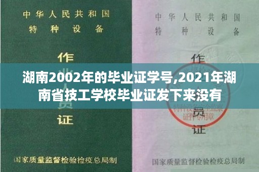 湖南2002年的毕业证学号,2021年湖南省技工学校毕业证发下来没有