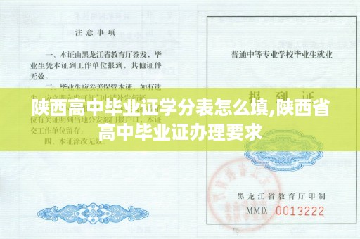 陕西高中毕业证学分表怎么填,陕西省高中毕业证办理要求